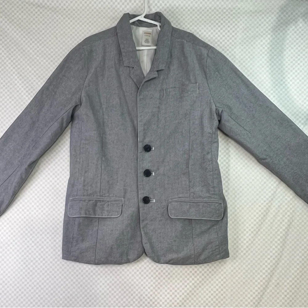Gymboree Boys Gray Blazer With Pockets‎ Youth Large 10-12
